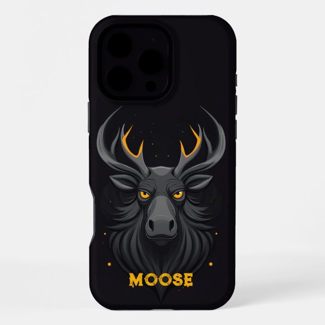 Angry Moose Black iPhone Case (Back)