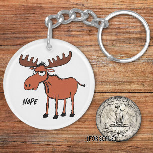 Angry Moose Drawing Sarcastic Phrase Bag Charm Keychain
