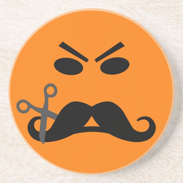 Angry Moustache coaster (Front)