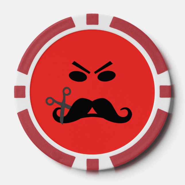 Angry Moustache custom barber shop chips (Front)