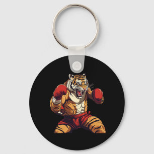 Angry Muay Thai And Thai Boxing Tiger Keychain
