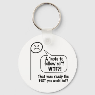 Angry music note "la" keychain