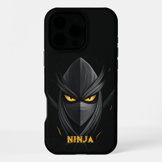 Angry Ninja Black iPhone Case (Back)