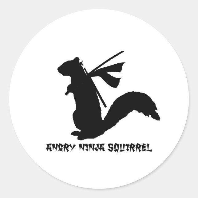 Angry Ninja Squirrel Collection Classic Round Sticker (Front)
