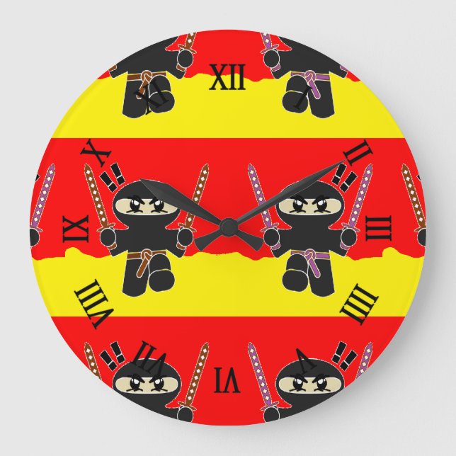 Angry ninjas large clock (Front)