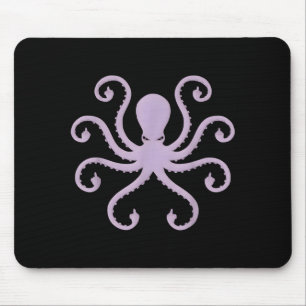 Angry Octopus Middle Finger Novelty Illustration Mouse Pad
