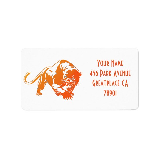 Angry Orange Transparent Tiger Address Lable Label (Front)