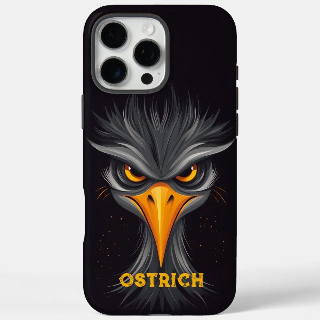 Angry Otrich Black Case-Mate iPhone Case (Back)