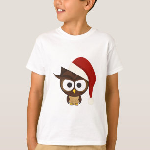Angry Owl wearing Santa Hat T-Shirt