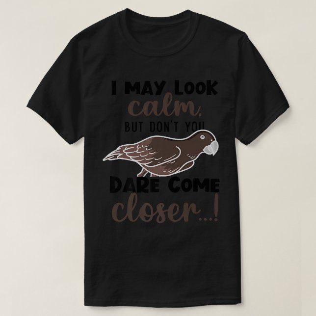 Angry Parrot Ironic Quote African Grey Parrot Biti T-Shirt (Design Front)