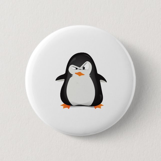 Angry Penguin 2 Inch Round Button (Front)