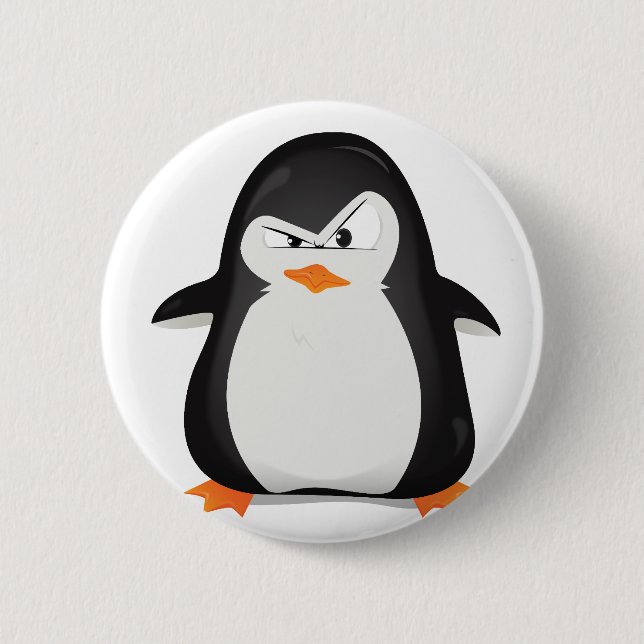 Angry Penguin 2 Inch Round Button (Front)
