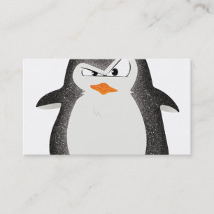 Angry Penguin Glitter Photo Print Business Card