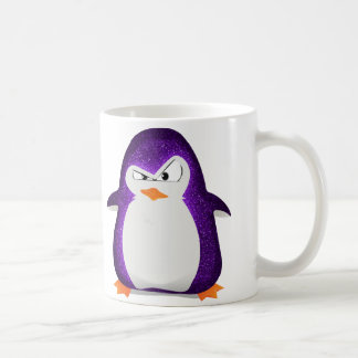 Angry Penguin Purple Glitter Photo Print Coffee Mug