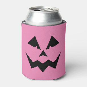 Angry Pink Jack O'Lantern Can Cooler