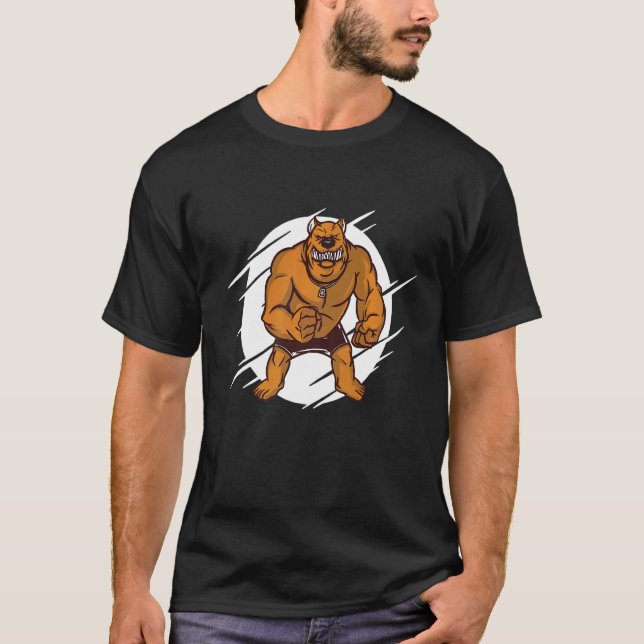 Angry Pitbull Dog T-Shirt (Front)