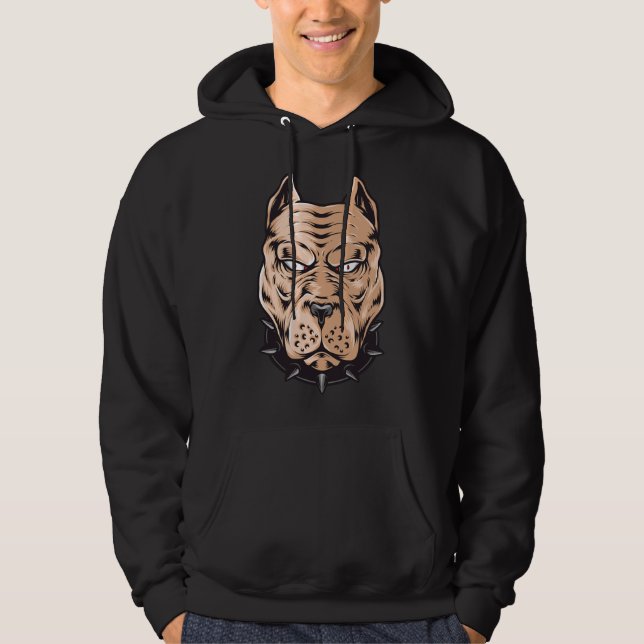 Angry Pitbull Head 61 Hoodie (Front)