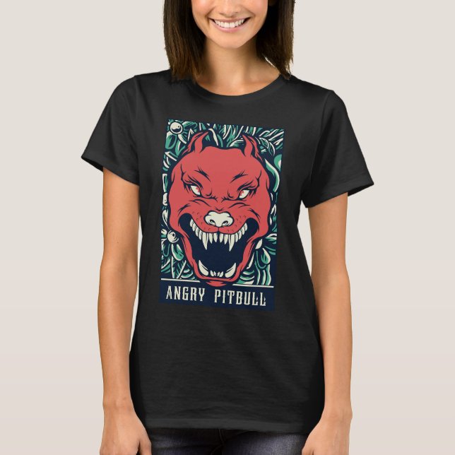 Angry Pitbull     T-Shirt (Front)