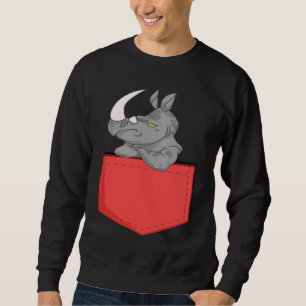 Angry Pocket Rhino Rhino In Pocket For Kids Sweatshirt