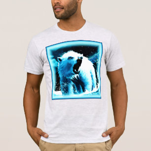 "Angry Polar Bear" Cute Painting. Buy Now T-Shirt