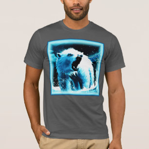 "Angry Polar Bear" Cute Painting. Buy Now T-Shirt