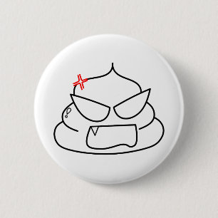 Angry Poop - Brootsch the PooPoo 2 Inch Round Button