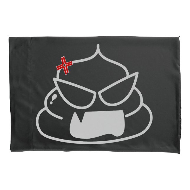 Angry Poop - Brootsch the PooPoo Pillowcase (Front)