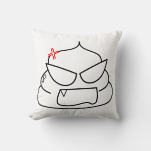 Angry Poop - Brootsch the PooPoo Throw Pillow