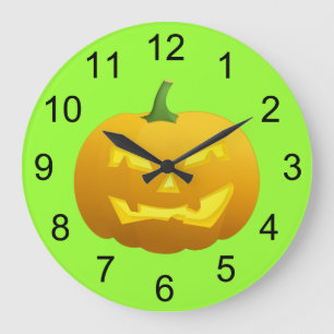 Angry Pumpkin Halloween Wall Clock