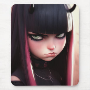Angry Punk Rocker Girl Mouse Pad
