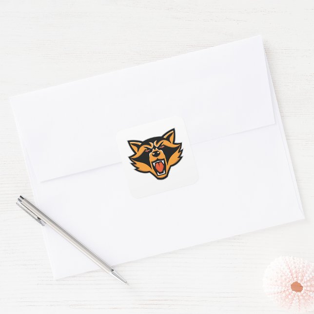 Angry Raccoon Square Sticker (Creator Uploaded)