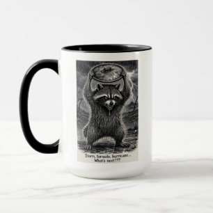 Angry Raccoon Trash Lid Storm Funny Quote Mug