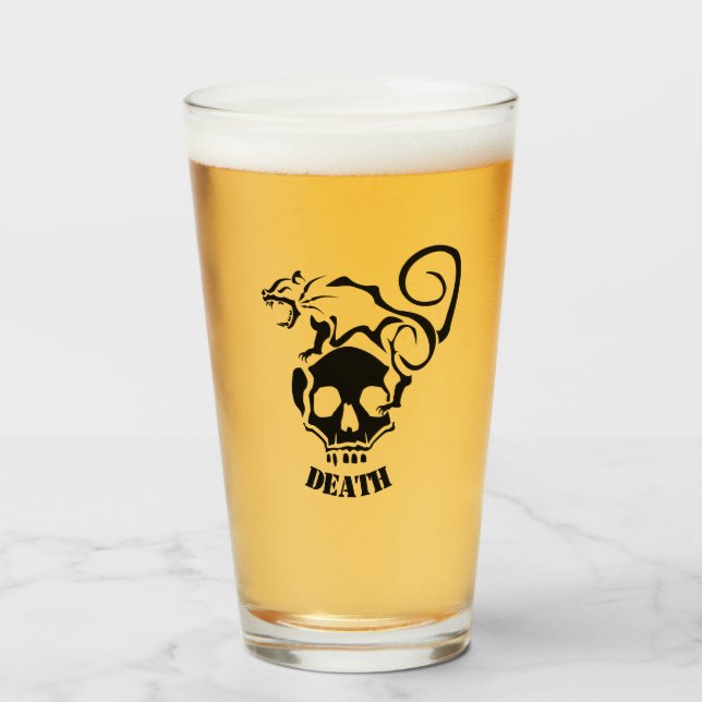 Angry Rat On an Evil Skull Glass (Front Filled)