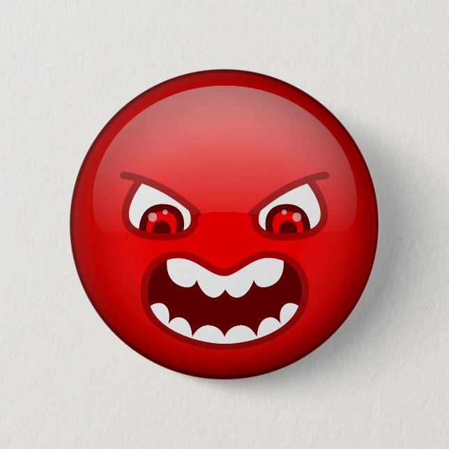 Angry red 2 inch round button (Front)