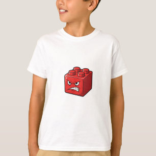 Angry Red Toy Brick Kids T-Shirt