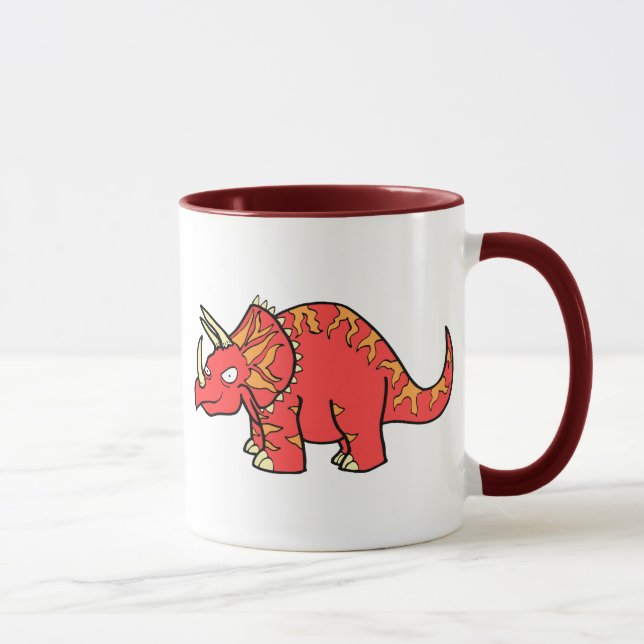 Angry Red Triceratops - Dinosaur-gifts.com Mug (Right)