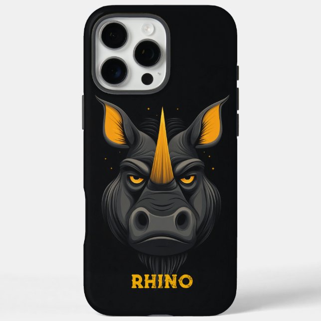 Angry Rhino Black Case-Mate iPhone Case (Back)