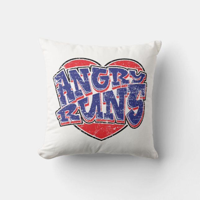 Angry Runs fans design v2  Throw Pillow (Front)