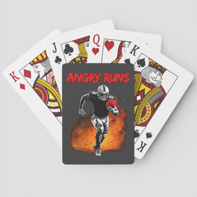Angry Runs Good Morning Football for Fans T-Shirt Playing Cards (Back)