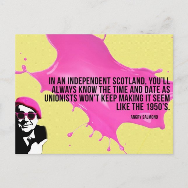 Angry Salmond Quote Postcard (Front)