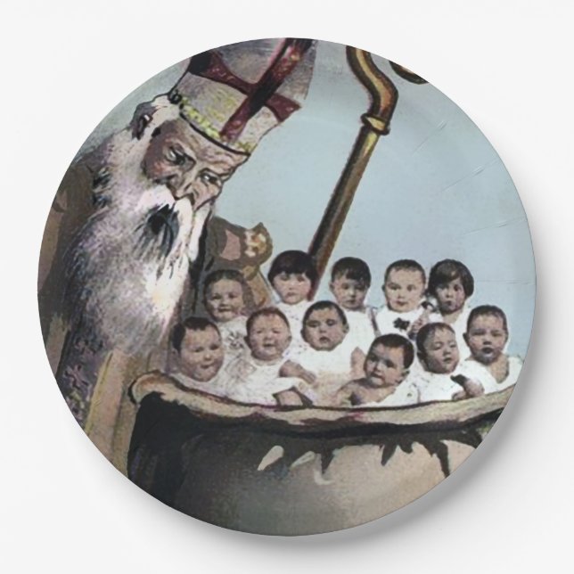 Angry Santa Christmas Paper Plate (Front)