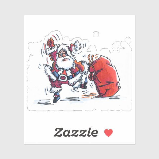 Angry Santa contour sticker (Sheet)