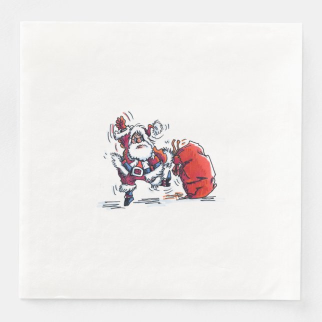Angry Santa dinner paper napkins (Front)