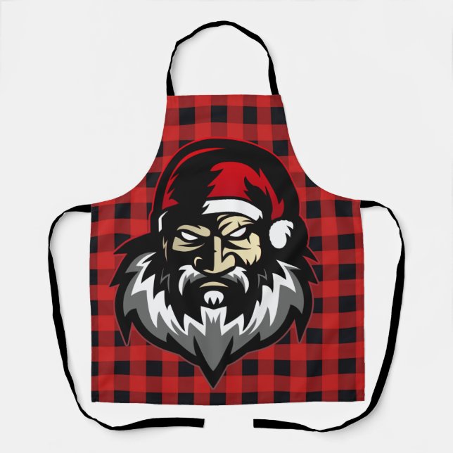 Angry Santa Middle Finger Apron (Front)