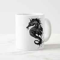 Angry Sea Horse in Black