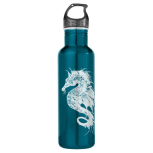 Angry Sea Horse in White Pick Your Background 710 Ml Water Bottle