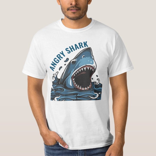 angry shark t-shirt  (Front)