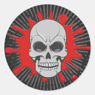 Angry Skull & Blood Splat: Custom Sticker