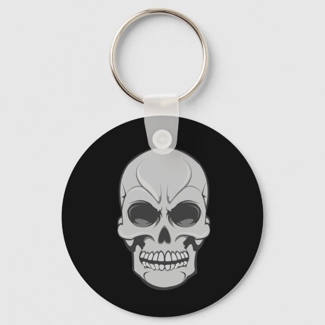 Angry Skull: Vector Illustration: Keychain (Front)