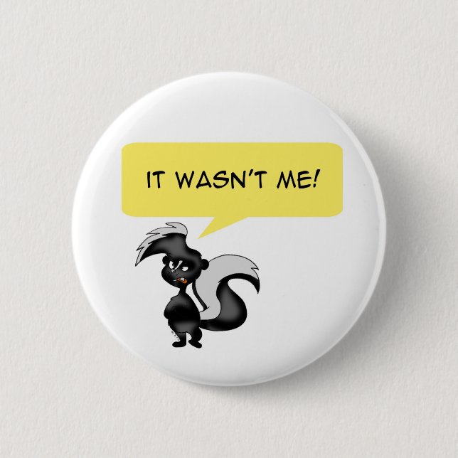 Angry skunk 2 inch round button (Front)